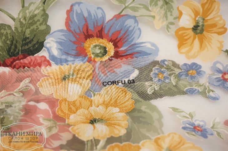 Ткань Corfu 01, 03, 05, 07, Цветы-Растения от магазина Ткани Мира ✅