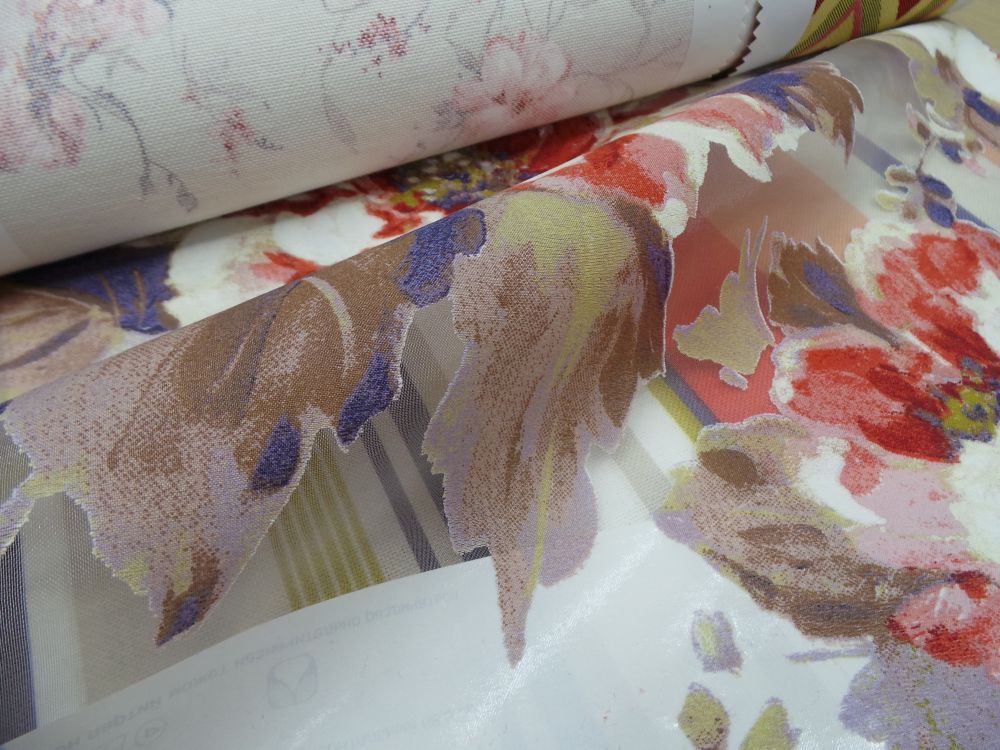 Shiraz Rose Devore ткань Dom Caro, Цветы-Растения от магазина Ткани Мира ✅