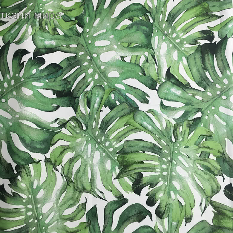 Magic Forest Monstera ткань Caro, Цветы-Растения от магазина Ткани Мира ✅