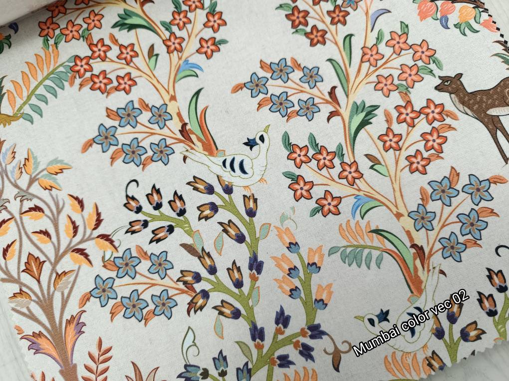 Mumbai Color Vec ткань Fabric club, Цветы-Растения Животные от магазина Ткани Мира ✅