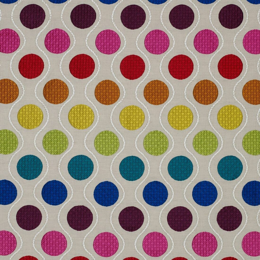 Portobello Calypso 31594 ткань James Hare, Волны-Зигзаги Горошек от магазина Ткани Мира ✅