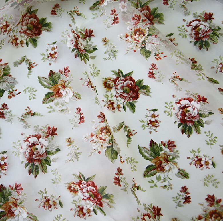 Kew Hermion Devore ткань Dom Caro, Цветы-Растения от магазина Ткани Мира ✅