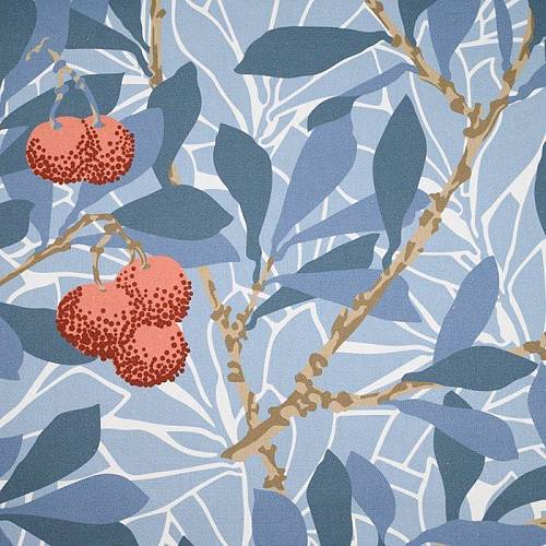 Strawberry Tree Sonata Blue ткань Silver Studio | Ткании Мира