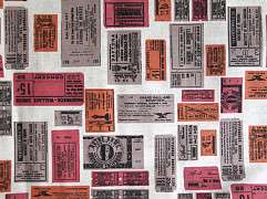 Java Tickets. Хлопок ткань Casablanca, Буквы-Надписи от магазина Ткани Мира ✅