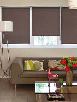 картинка Рулонная штора LUX, Рояль коричневый магазин Ткани Мира являющийся официальным дистрибьютором в России  картинка Рулонная штора LUX, Рояль коричневый от магазина Ткани Мира