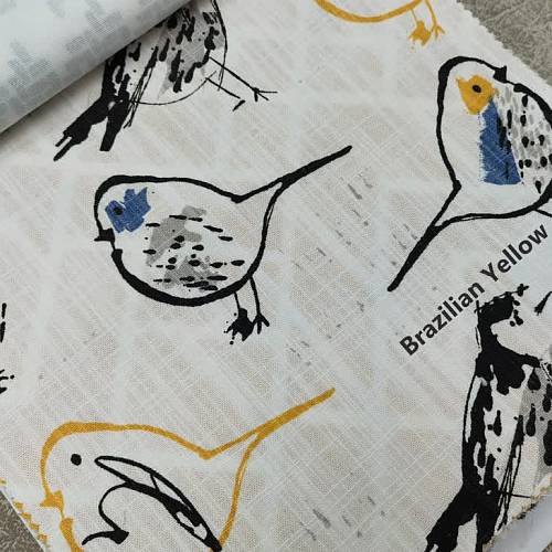 Bird Slub Canvas ткань Cozyland | Ткании Мира